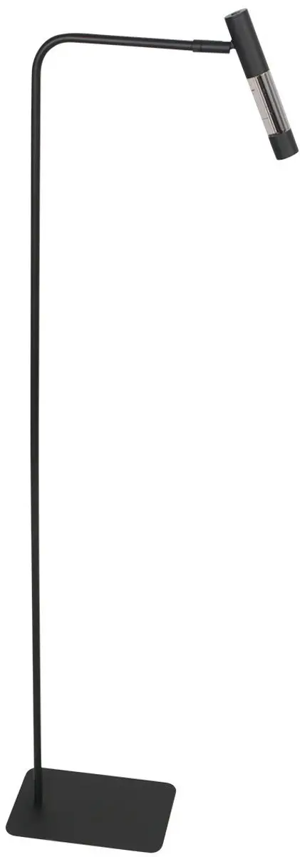 Vloerlamp Alisio 4595ZW in zwart met handgeblazen glas, 122 cm hoog, draai- en k
