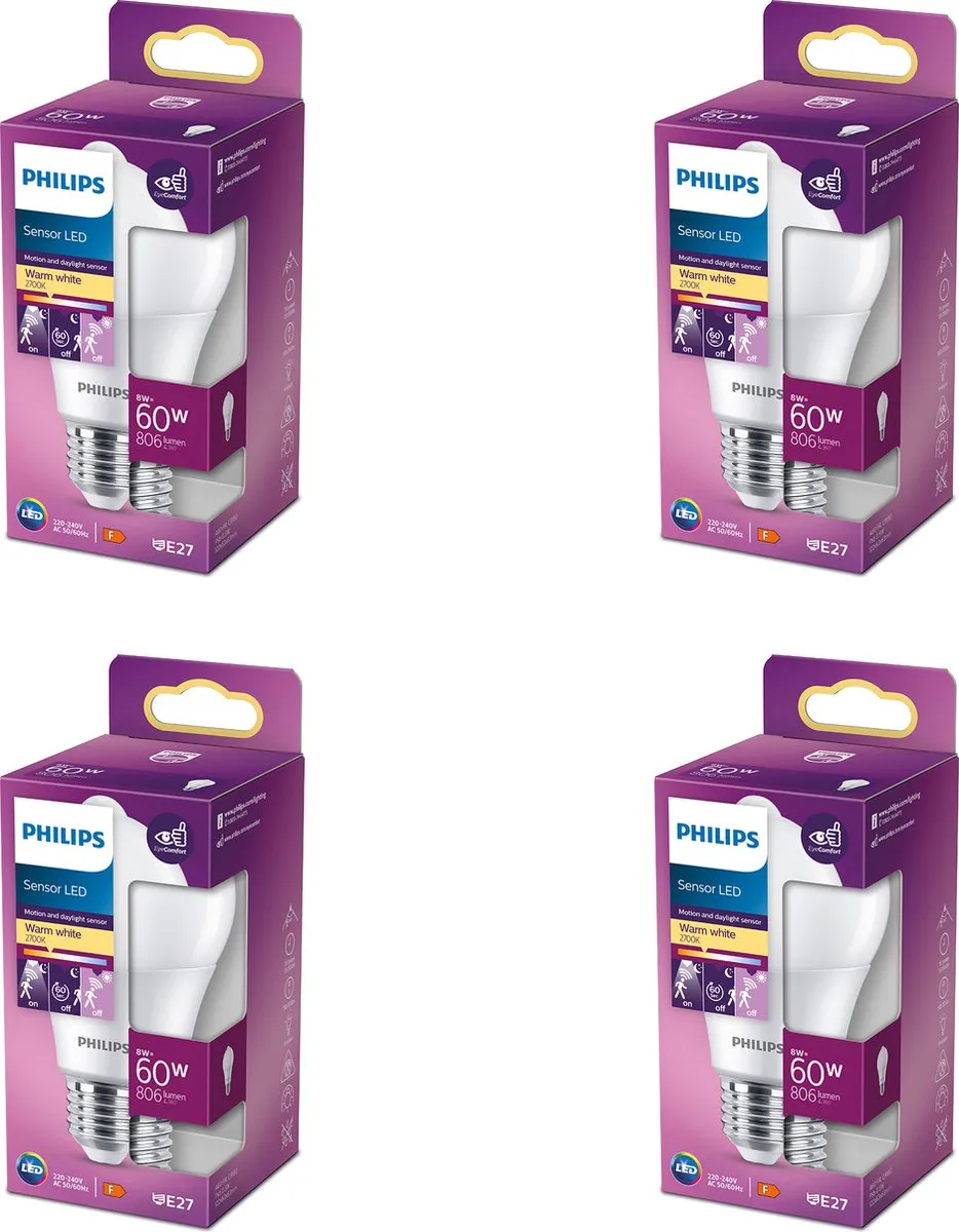 Philips LED E27 Standaardlamp Bewegingssensor 8W