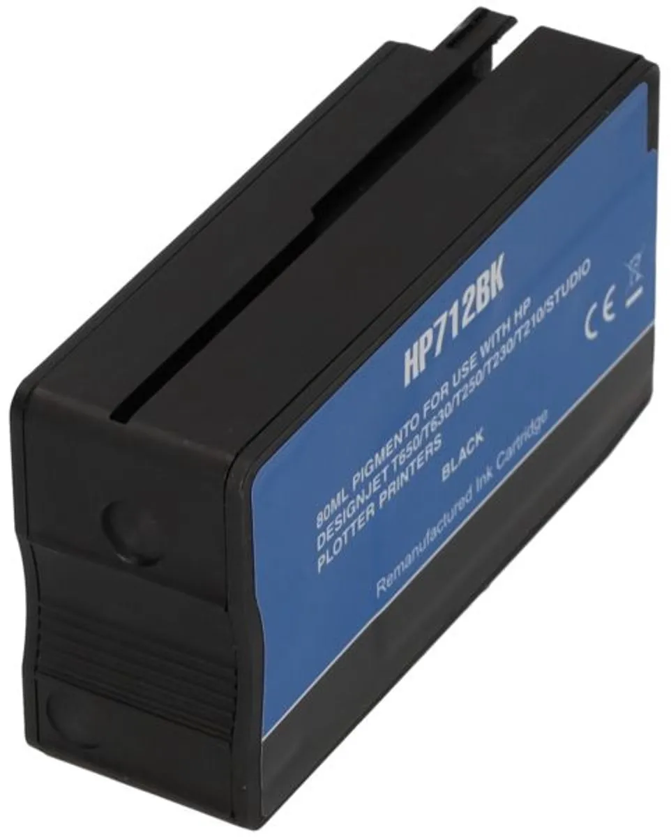 PrintAbout Inktcartridge 712 3ED70A - Zwart - 80ml - o.a. HP DesignJet