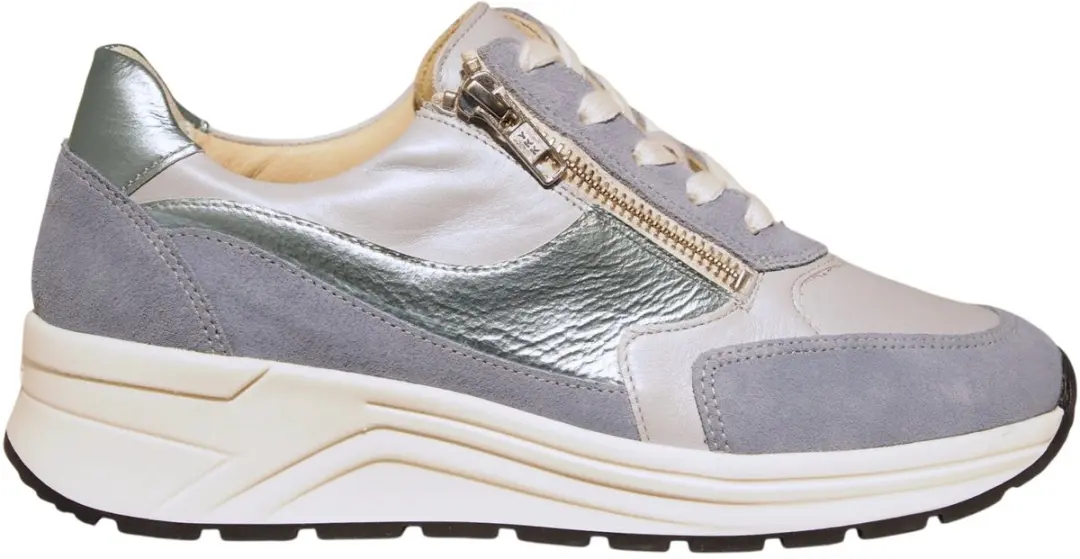 Solidus 59083 Karma leren blauwe dames sneakerskers