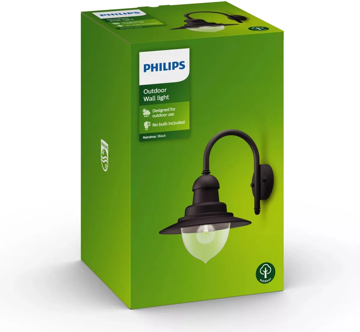 Philips Raindrop Buitenwandlamp 1-lichts - Zwart