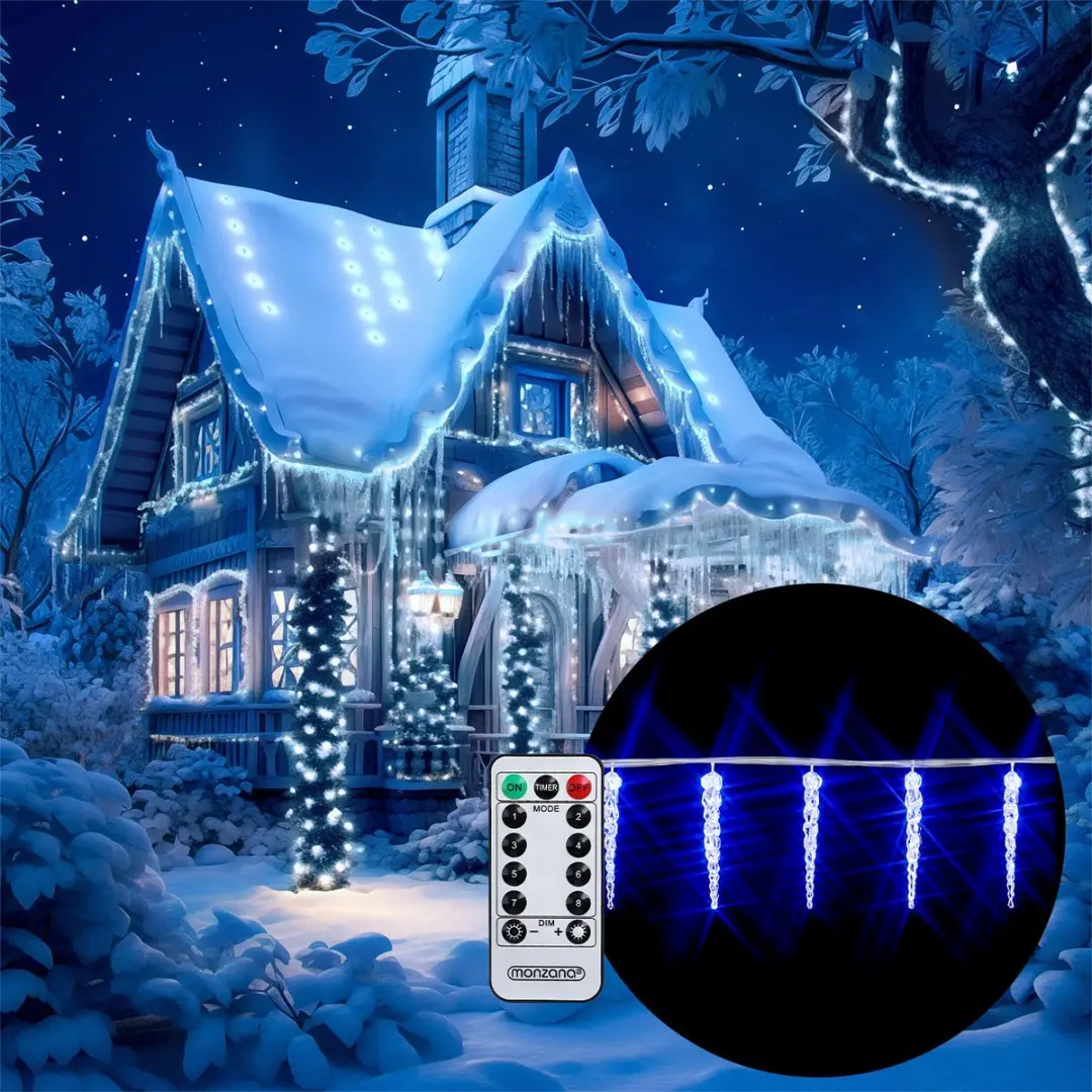 Monzana LED Kerstverlichting IJspegels 80 Stuks - Blauw