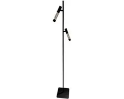 Vloerlamp Alisio 4597ZW 2-lichts zwart met handgeblazen glas, draaibaar en kante