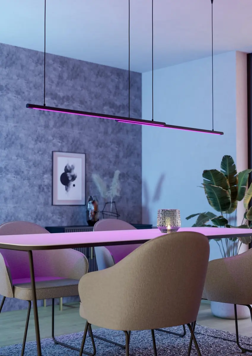 Eglo Flatron-Z Hanglamp 150cm - Zwart - RGB & Wit - Zigbee