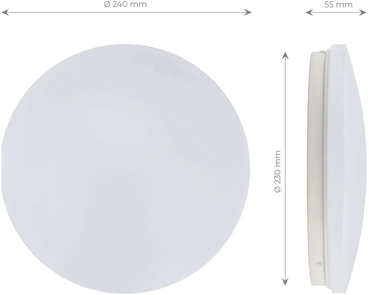 LEDVION LED Plafondlamp Ø25.5cm 18W 3000K - Wit