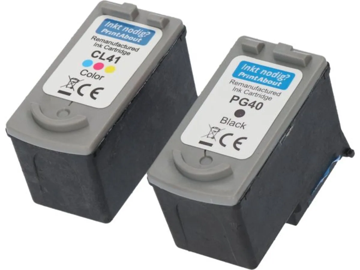PrintAbout PG-40/CL-41-PA2 Inktcartridge - Zwart + 3 Kleuren - 37ml