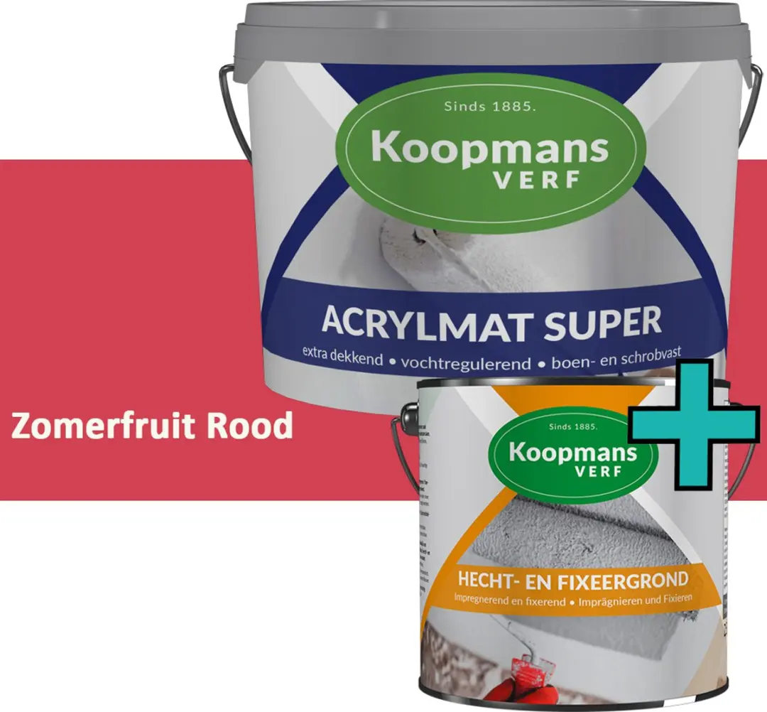 Koopmans Hecht- en Fixeergrond + Acrylmat Super Muurverf Set