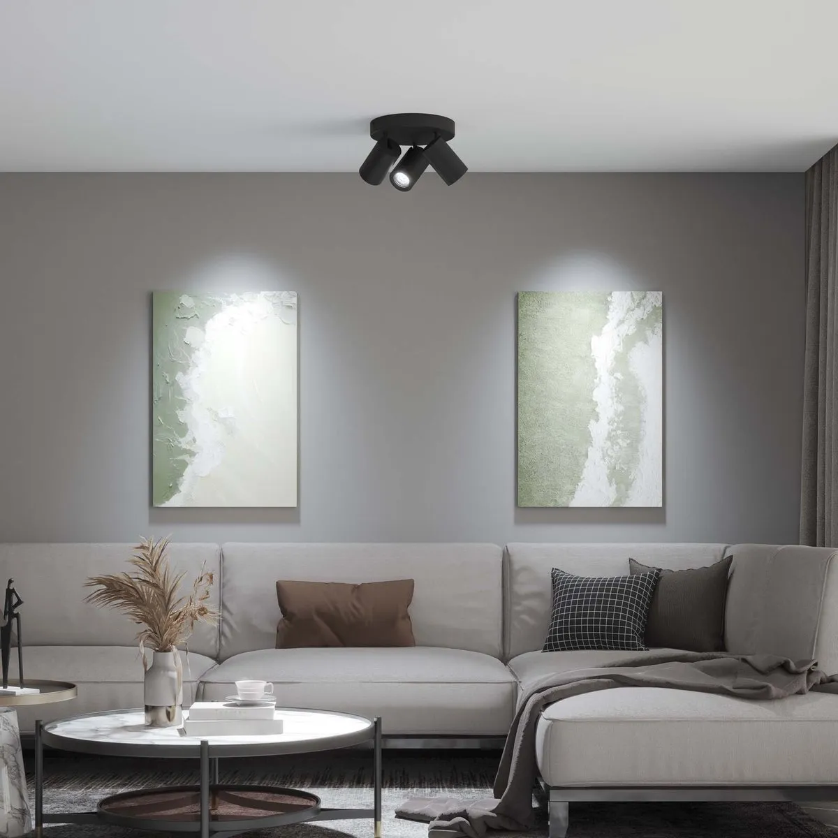 LEDVION Plafondspot 3-lichts Zwart - 5W 6500K GU10