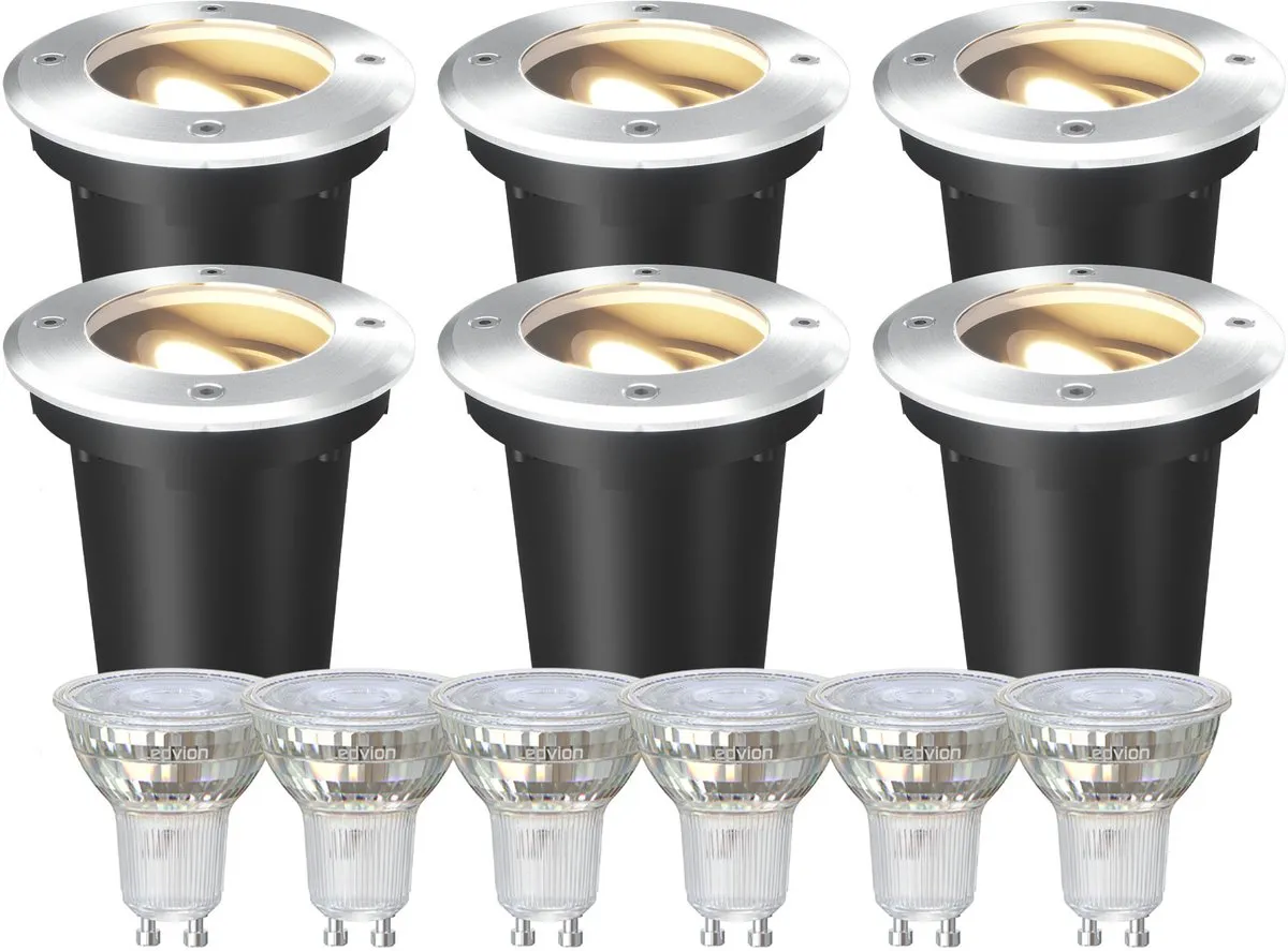 LEDVION 6x LED Grondspot 3W 2700K IP67