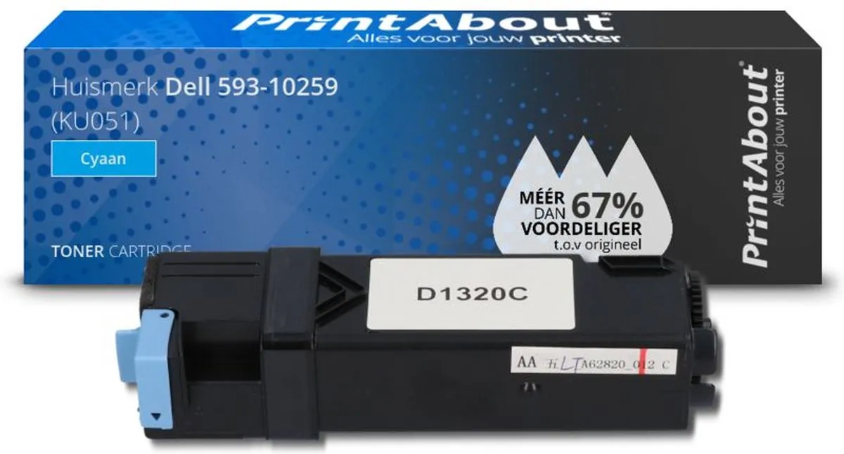 PrintAbout Dell KU051 Toner Cyaan 2.250 Pagina's