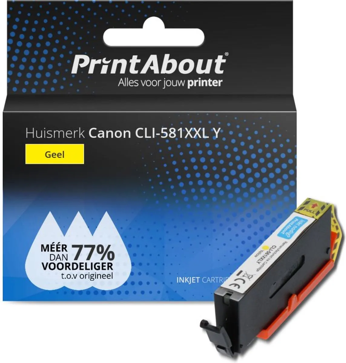 PrintAbout Canon CLI-581XXL Inktcartridge Geel