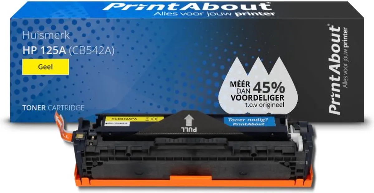 PrintAbout HP 125A CB542A Toner Geel - 2.500 Pagina's