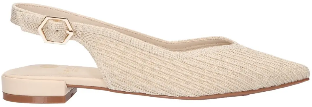 La Strada Slingback Beige Knitted