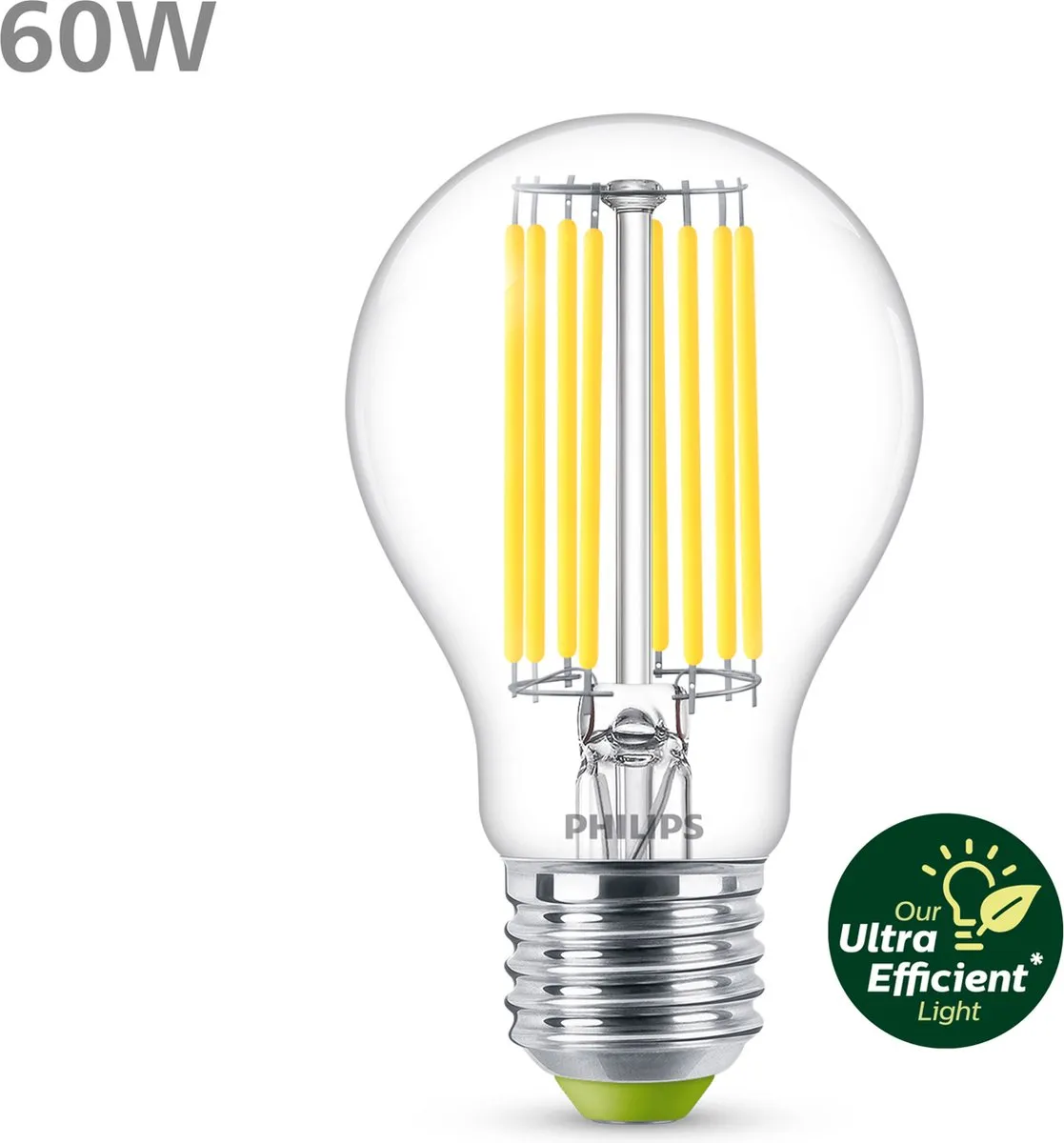 Philips LED Transparante Lamp 60W E27 - Koelwit 4000K