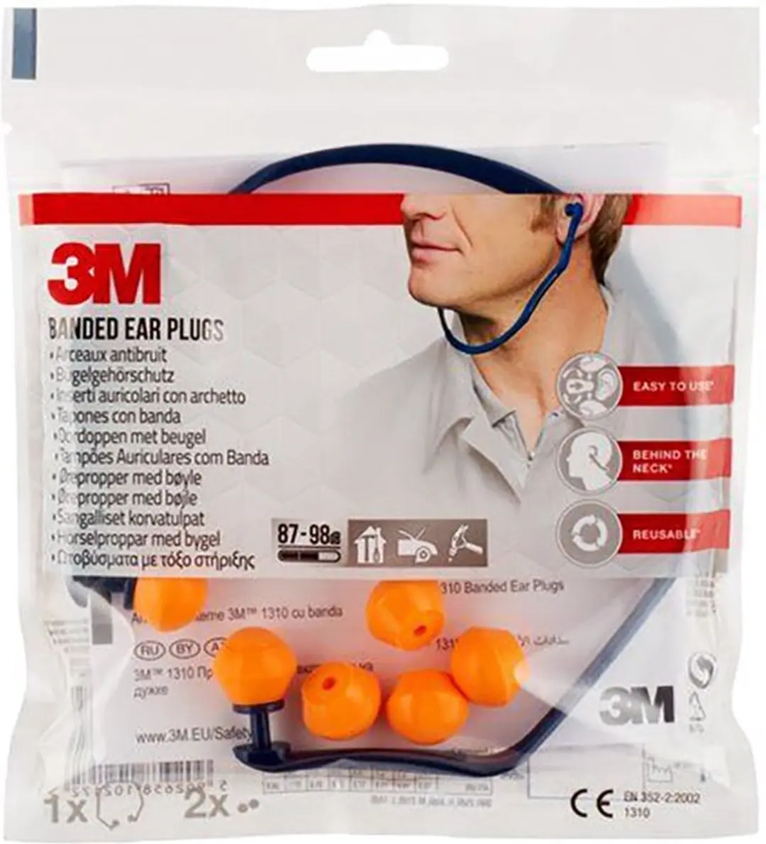 3M 1310C Gehoorbeugel met Reservedoppen - Zwart