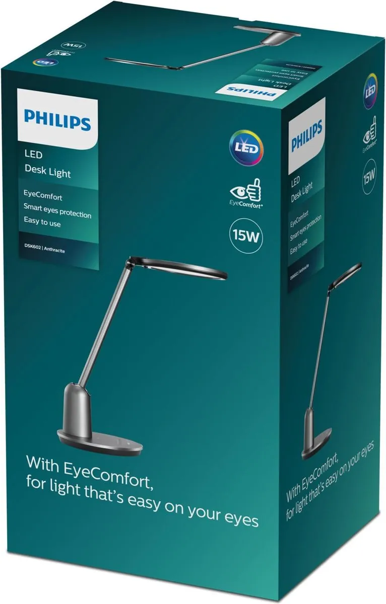 Philips Einstein DSK602 RD Bureaulamp - 15W - Antraciet