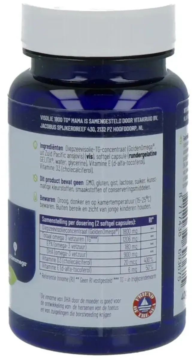 Vitakruid Visolie 1800 TG Mama - 60 Softgels