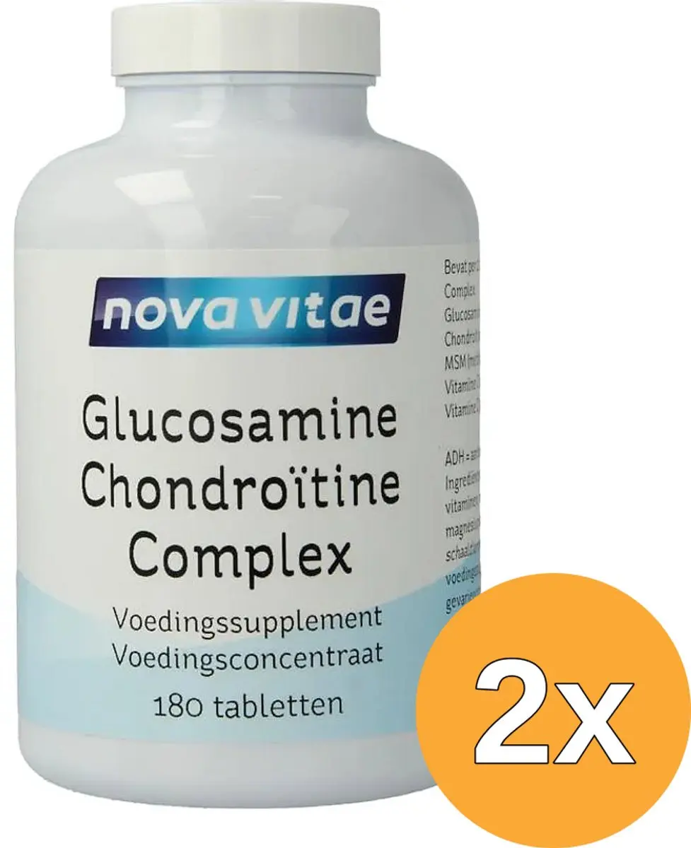 2x Nova Vitae Glucosamine Chondroitine Compl Ex Met Msm (180 tabletten)