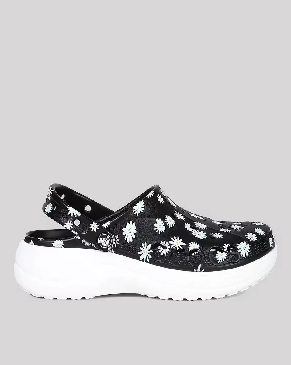 Crocs Baya Platform Printed Clog Zwart 38/39 US 8
