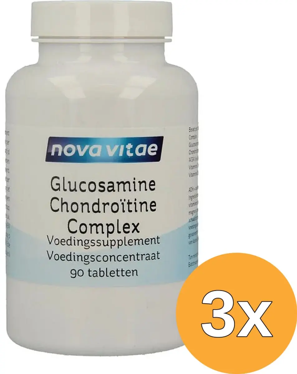 3x Nova Vitae Glucosamine Chondroitine Compl Ex Met Msm (90 tabletten)