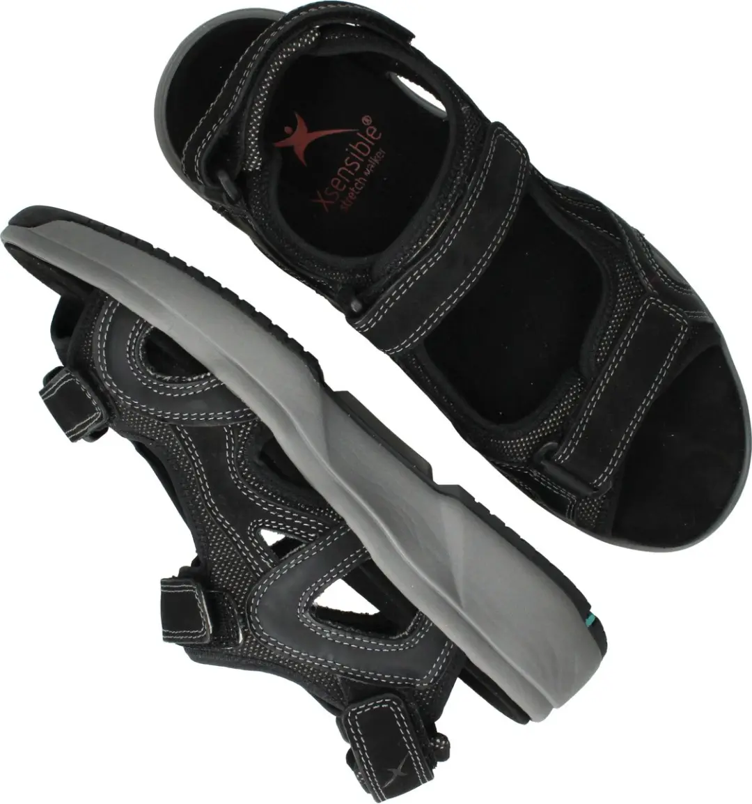 Xsensible Timor Stretchwalker Sandalen - Heren 42 - Zwart - afbeelding 6 van 6