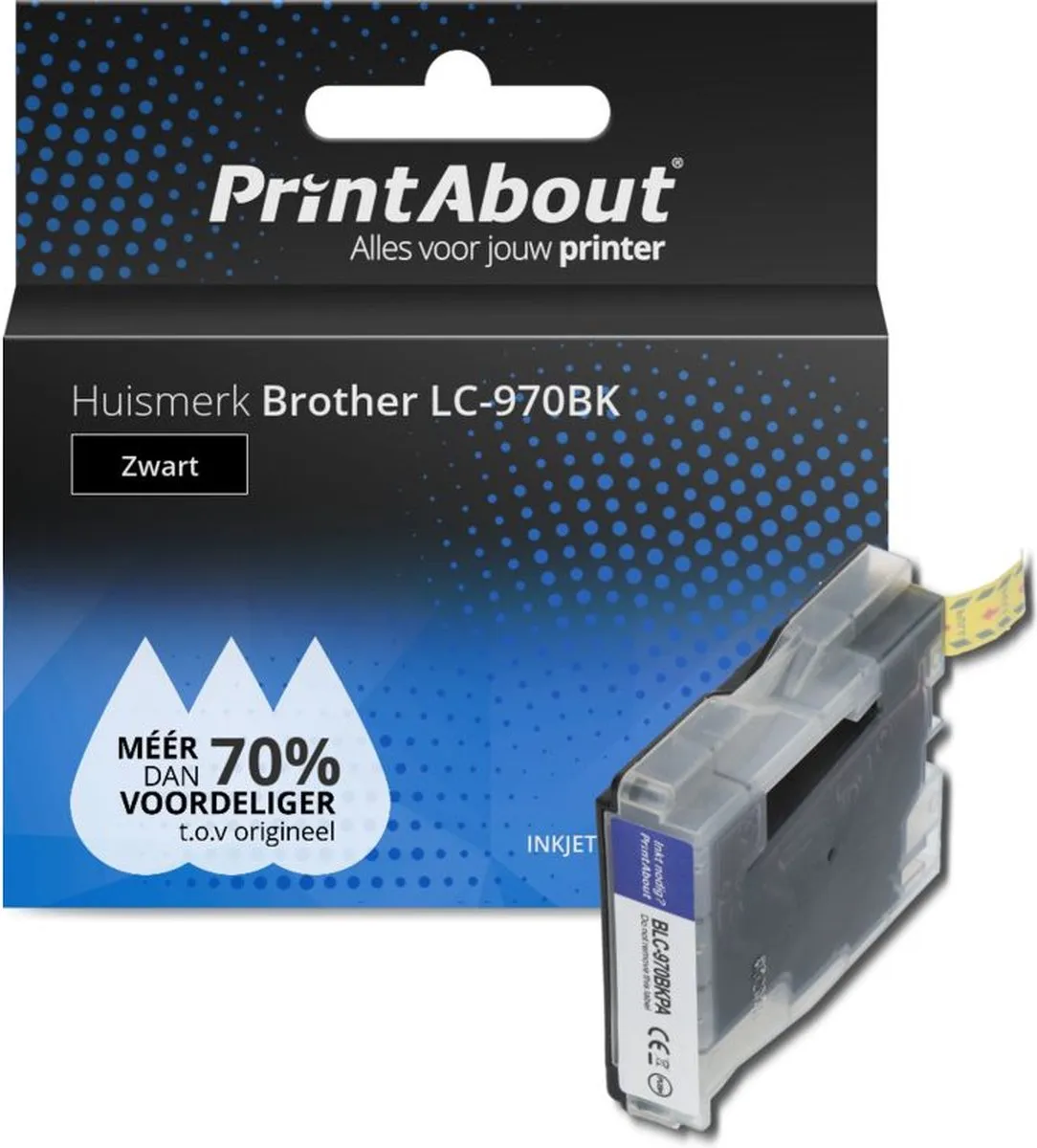 PrintAbout LC-970BK Inktcartridge Zwart - 25ml - Brother