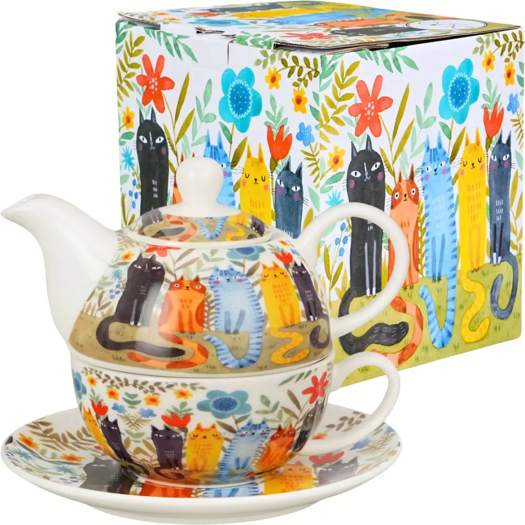 De porseleinen "Tea for One" theepot met kopje
