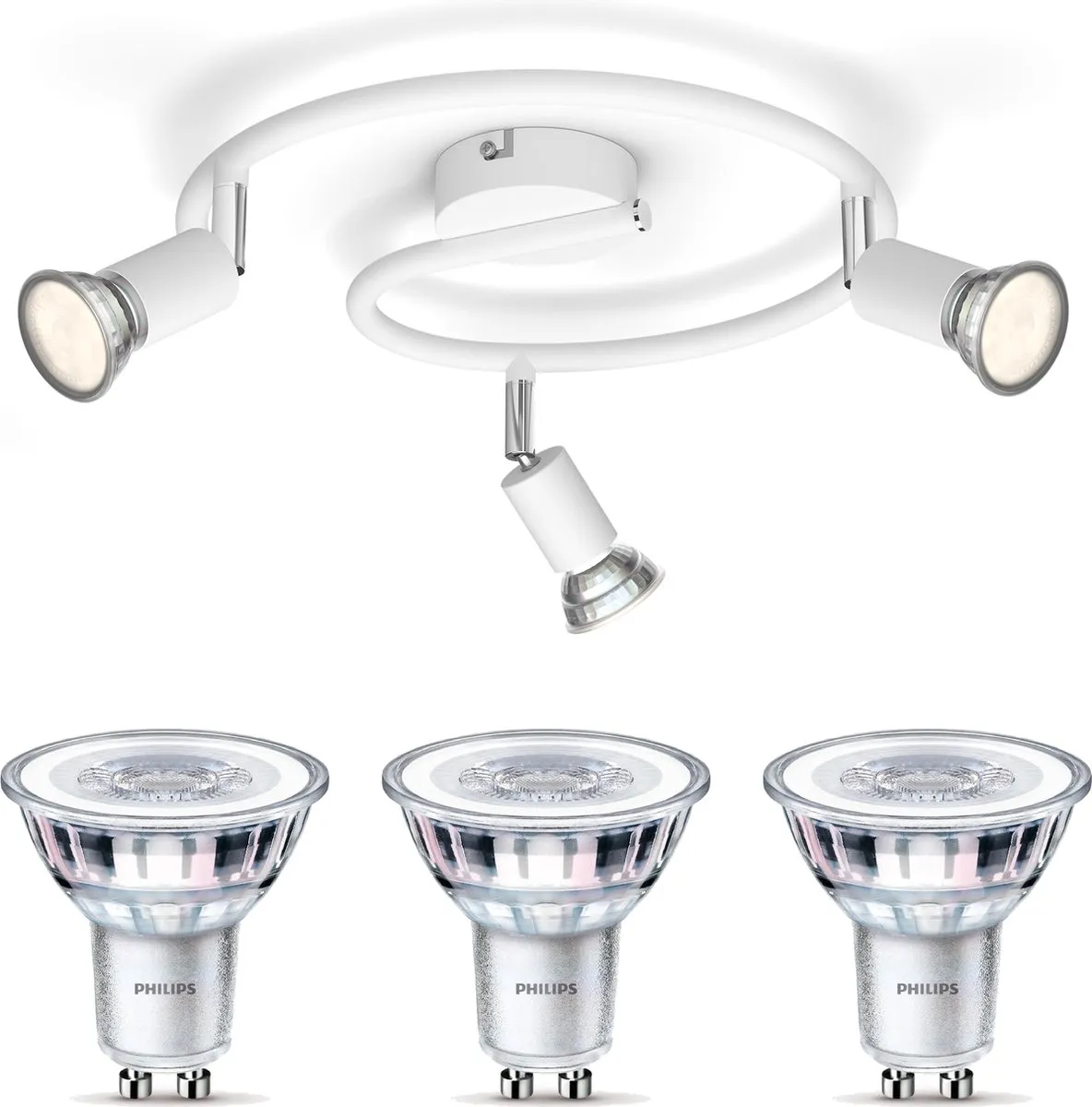 Philips Limbali Opbouwspot 3x GU10 - Warmwit 2700K - Zwart