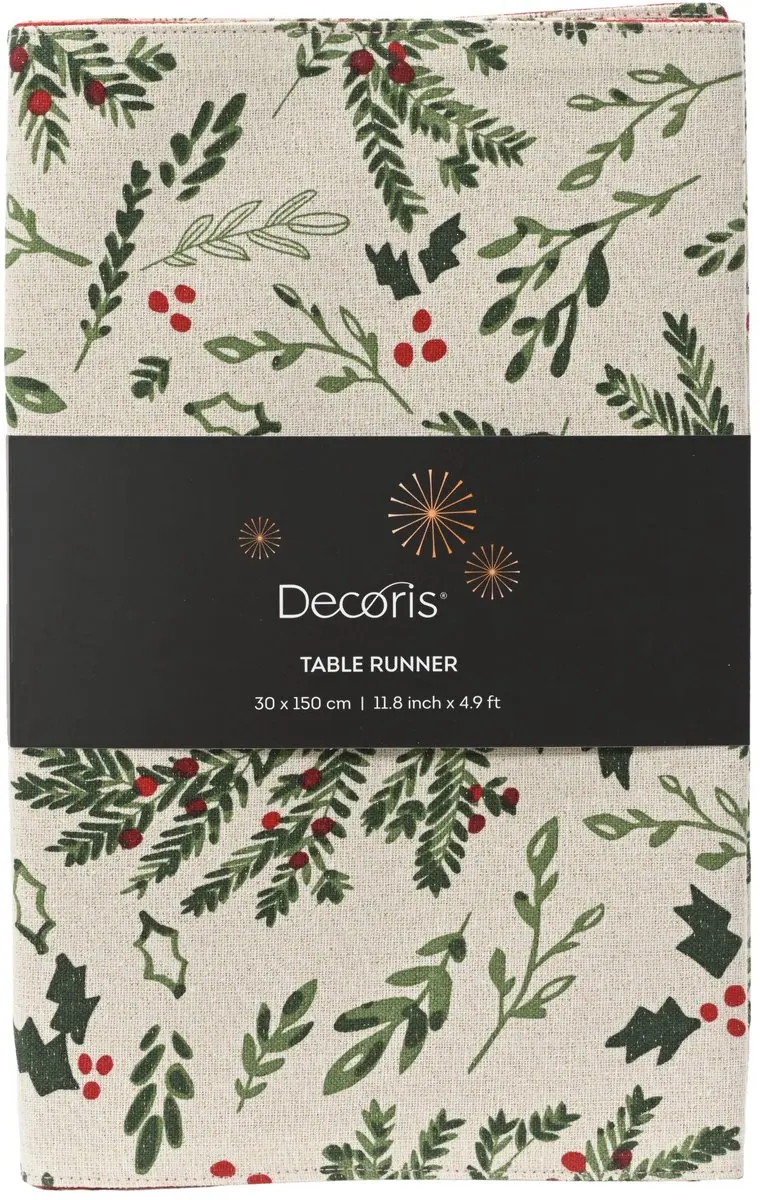 Decoris Kerst Tafelloper Meerkleurig 150x30cm