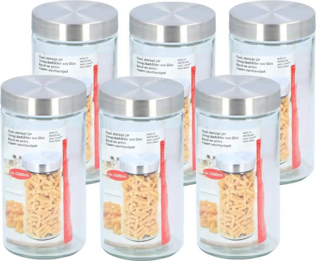 Glazen luxe voorraadpot/voorraadbus 1500 ml