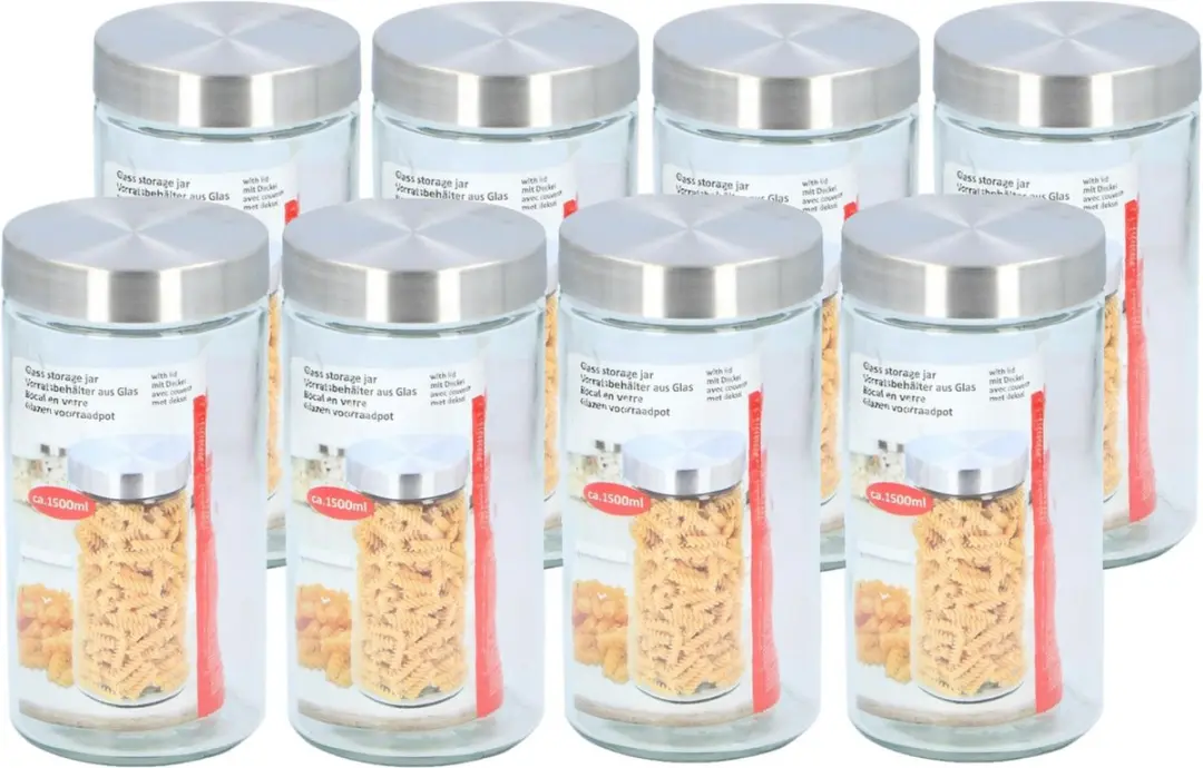 Glazen luxe voorraadpot/voorraadbus 1500 ml