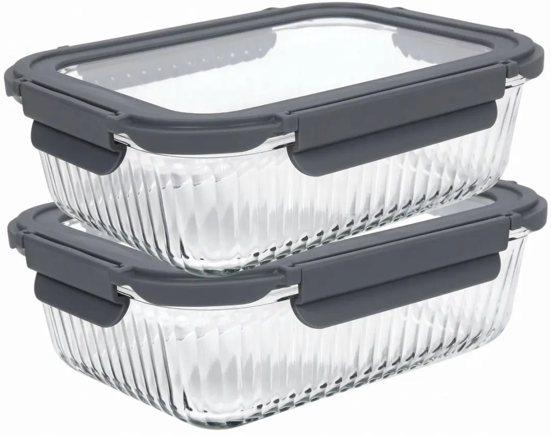 Cookinglife Glazen Vershoudbakjes Lines 1.5 Liter