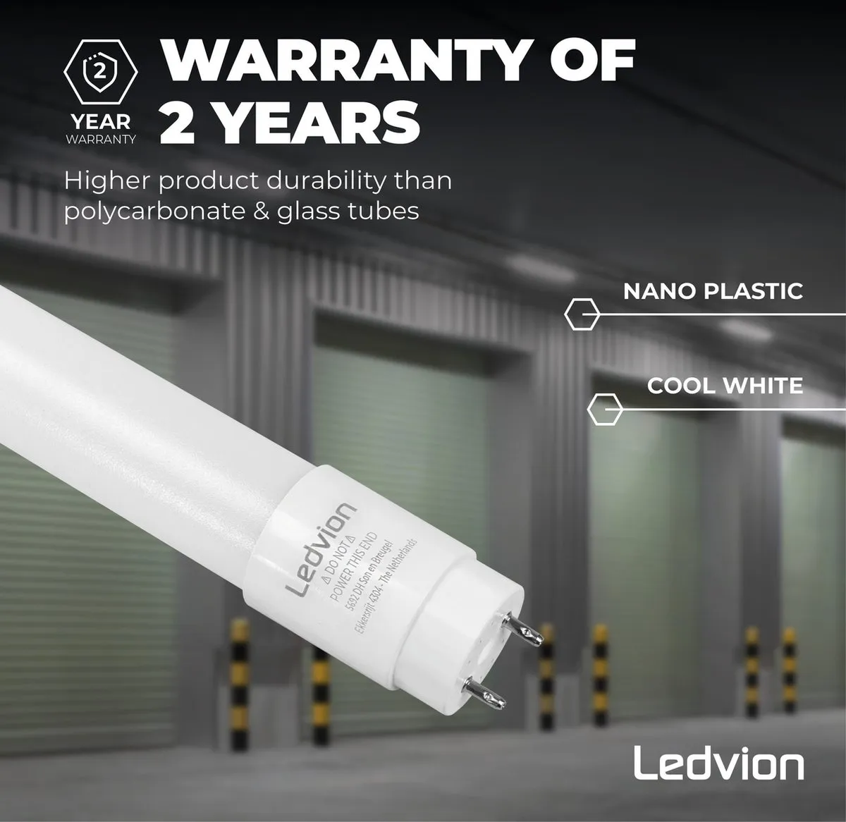 LEDVION 25X LED Tube 60cm 7W Koel Wit Mat - 25 Stuks