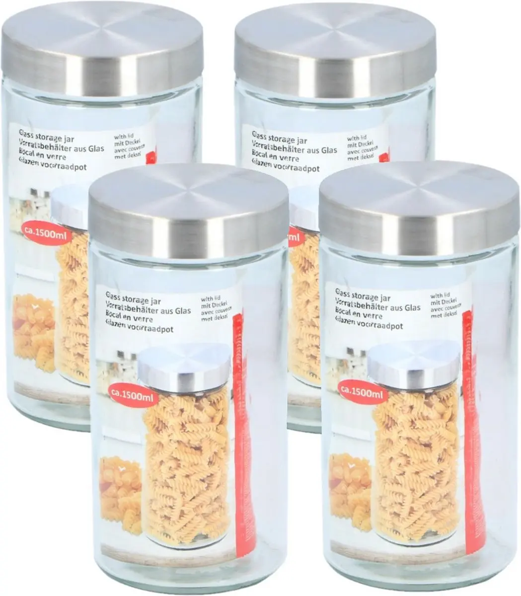 Glazen luxe voorraadpot/voorraadbus 1500 ml