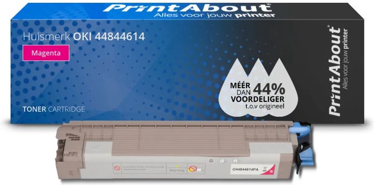PrintAbout OKI 44844614-PA Tonercartridge Magenta - 8.000 pagina's