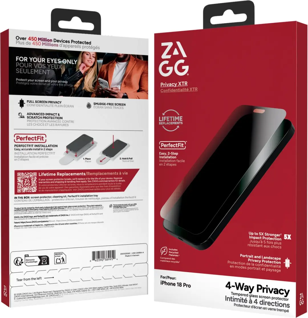 ZAGG Privacy XTR iPhone 18 Pro Schermbeschermer