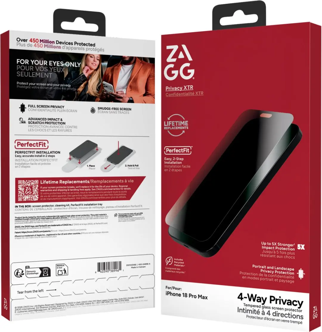 ZAGG Privacy XTR iPhone 18 Pro Max Schermbeschermer