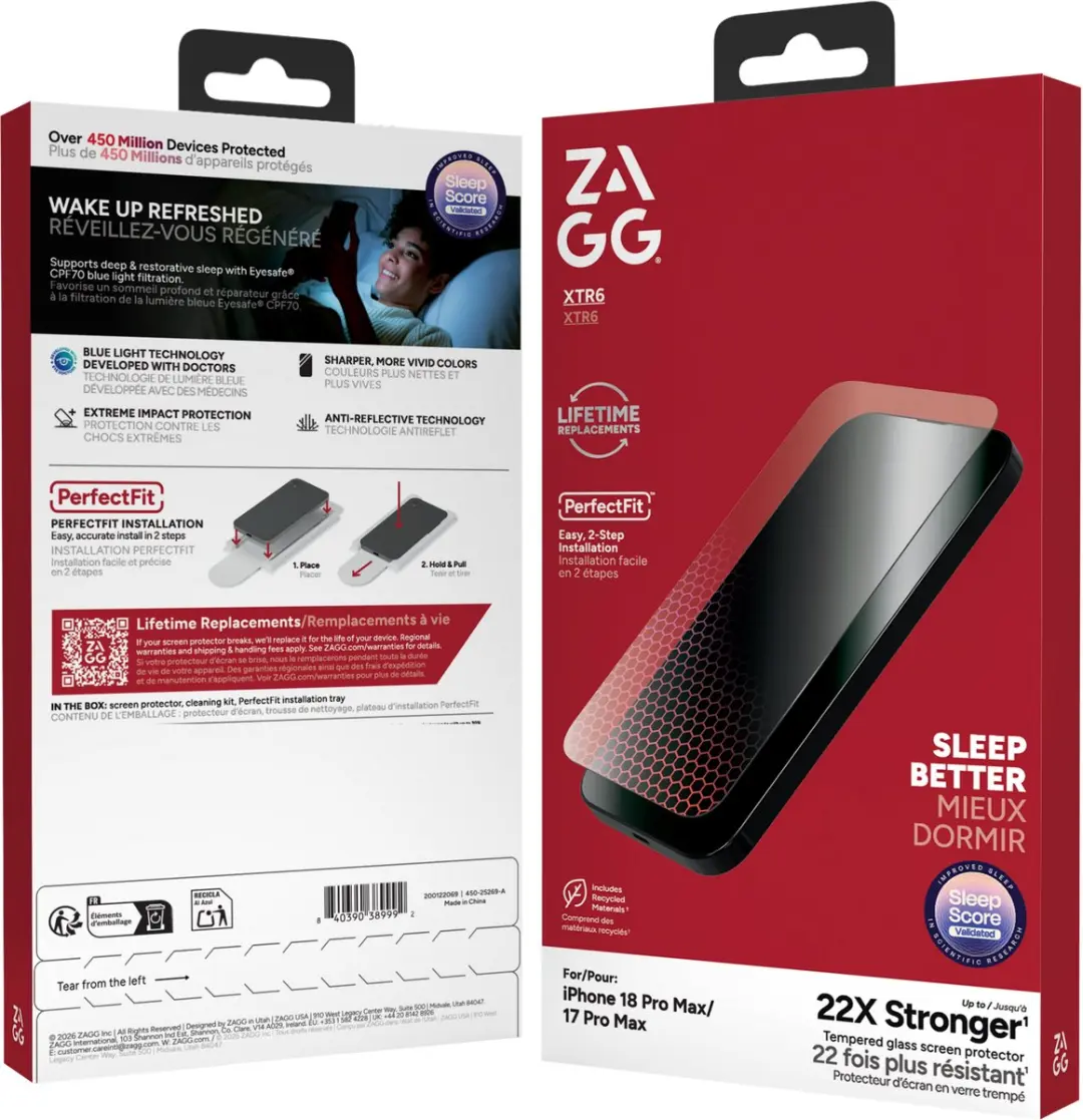 ZAGG InvisibleShield Glass XTR6 iPhone 18 Pro Max