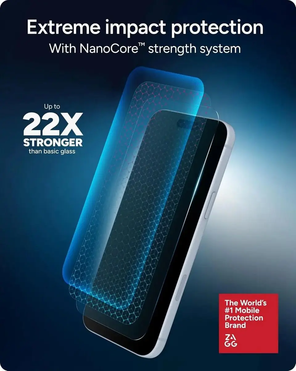 ZAGG InvisibleShield Glass XTR6 iPhone 18 Pro Max - Blauw lichtfilter - afbeelding 4 van 6