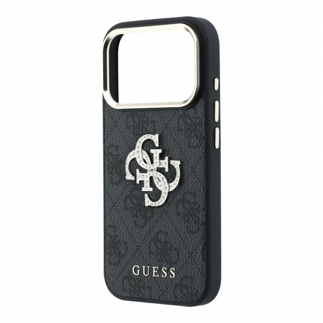 Guess Hoesje iPhone 17/18 Pro Max - Kunstleer Strass - Zwart - afbeelding 6 van 6