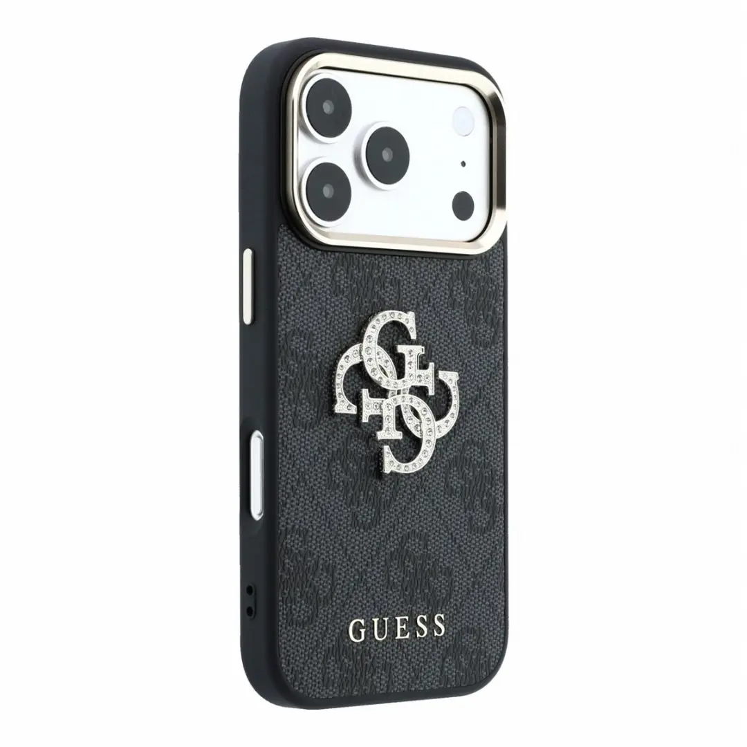 Guess Hoesje iPhone 17/18 Pro Max - Kunstleer Strass - Zwart - afbeelding 4 van 6