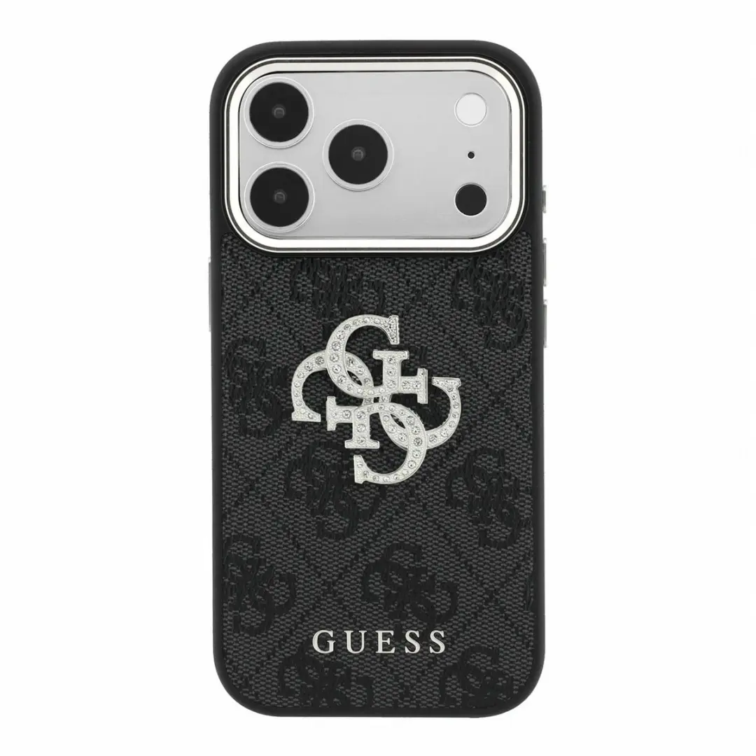 Guess Hoesje iPhone 17/18 Pro Max - Kunstleer Strass - Zwart - afbeelding 3 van 6