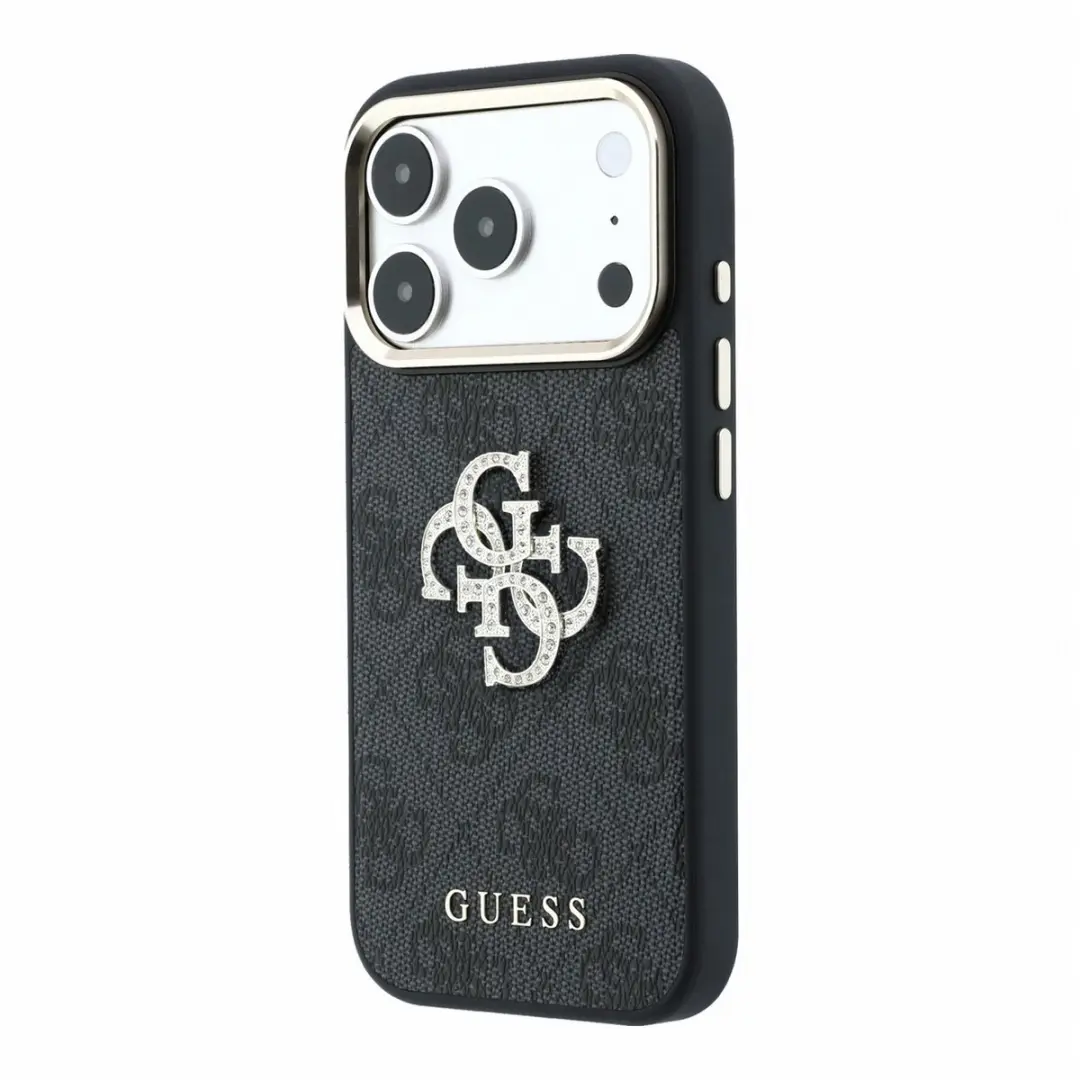 Guess Hoesje iPhone 17/18 Pro Max - Kunstleer Strass - Zwart - afbeelding 5 van 6