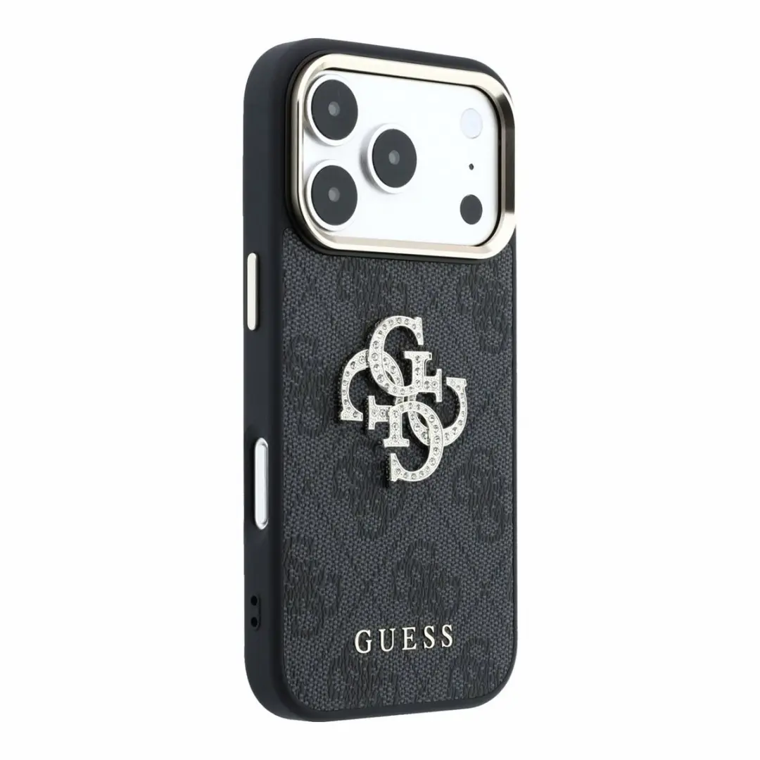 GUESS Telefoonhoesje iPhone 17/18 Pro - Kunstleer Strass - Zwart - afbeelding 5 van 6