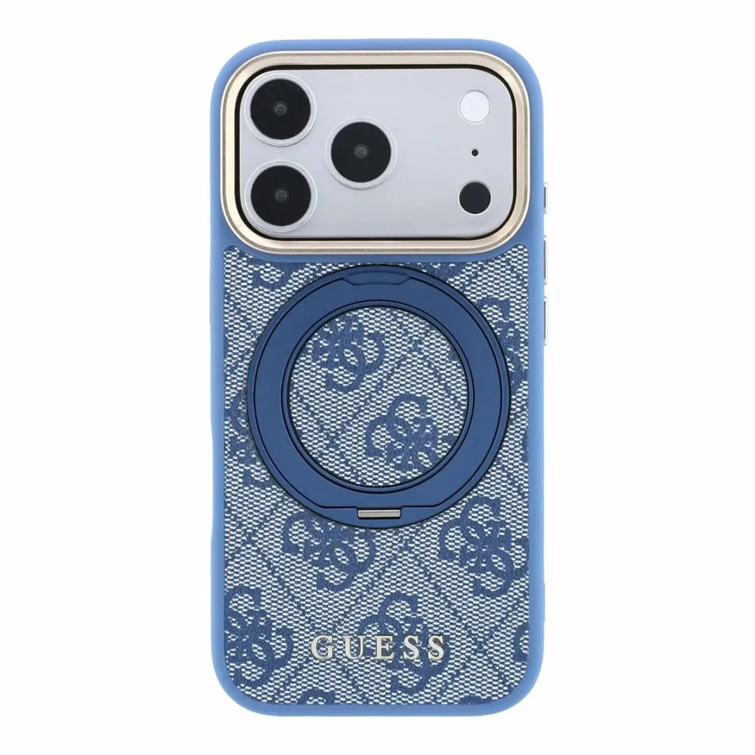 GUESS Hoesje iPhone 17/18 Pro Max - Ringstandaard MagSafe - Blauw - afbeelding 4 van 6