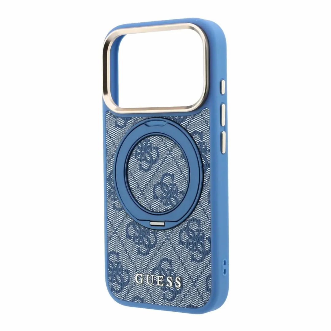 GUESS Hoesje iPhone 17/18 Pro Max - Ringstandaard MagSafe - Blauw - afbeelding 2 van 6