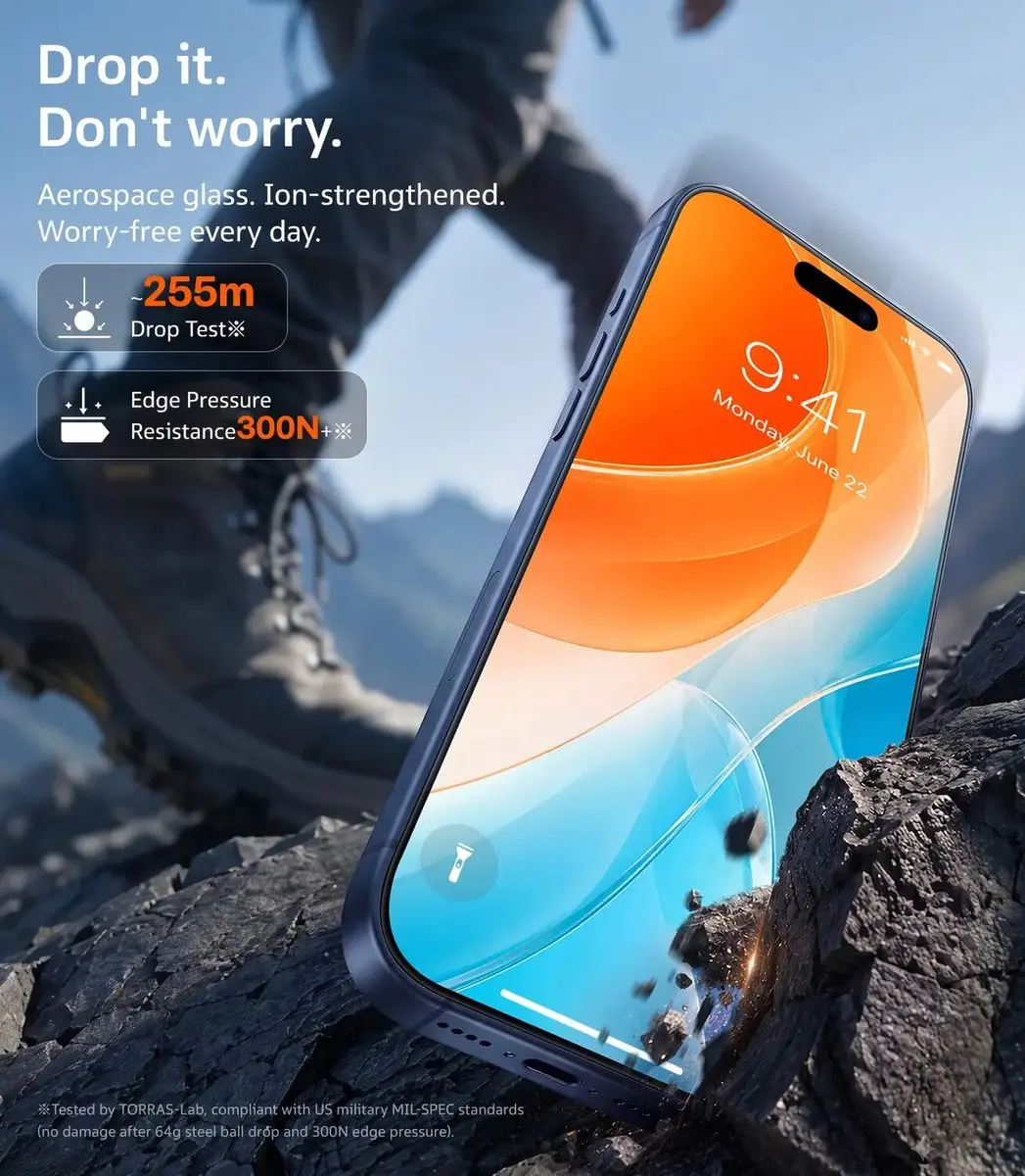 Torras SunView AR Shield Glas iPhone 18 Pro - Anti-reflectie - afbeelding 5 van 6