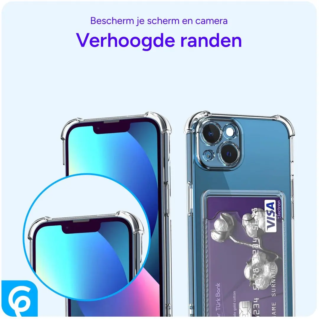 Selected by GSMpunt Transparant TPU Hoesje iPhone 13 Mini - 1 Pasje - afbeelding 5 van 6