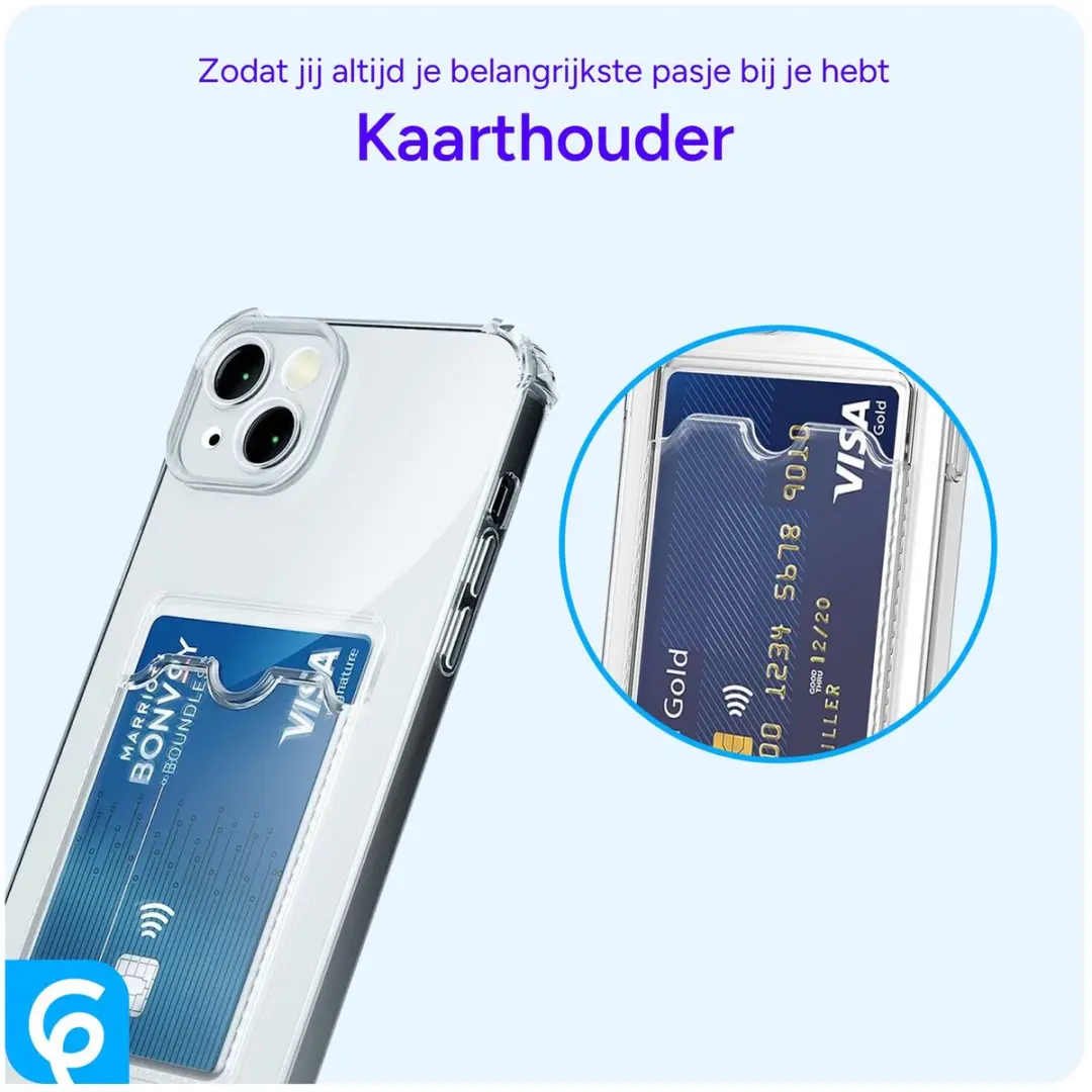 Selected by GSMpunt Transparant TPU Hoesje iPhone 13 Mini - 1 Pasje - afbeelding 4 van 6