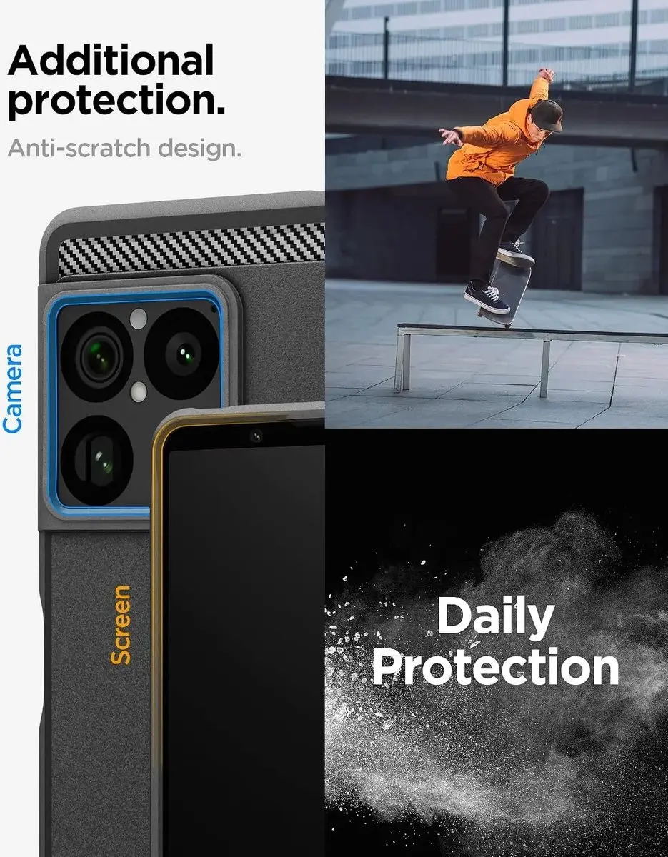Spigen Rugged Armor Hoesje Sony Xperia 1 VIII - Matte Zwart - afbeelding 4 van 6